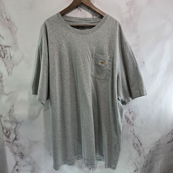 Carhartt T Shirt Mens 2XL Tall Grey Pocket Loose Fit Tee Short Sleeve - Picture 1 of 10